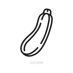 Zucchini line icon. Vegetable symbol. Food concept. Isolated on a white background. Flat design. Editable stroke. Vector illustration.