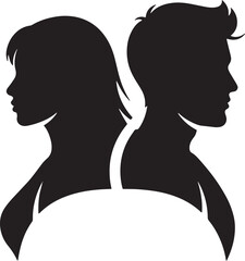 Couple Silhouette Back to Back Illustrating Relationship Problems
