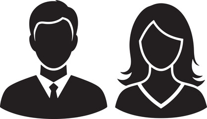 Man and Woman Silhouette Vector for Business and Social Media