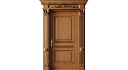 Ornate Wooden Door with Classical Architectural Details