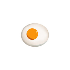 Perfect fried egg on white background