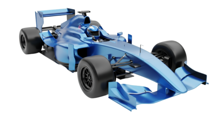 Blue Formula 1 Racing Car with Driver F1 car race car
