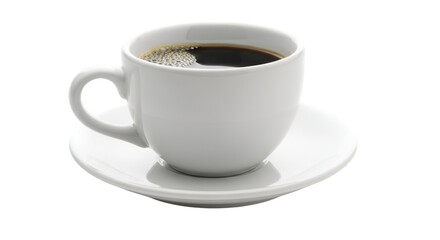 White Cup of Black Coffee on Saucer ceramic