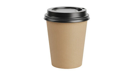 Brown Paper Coffee Cup with Black Lid paper cup disposable cup