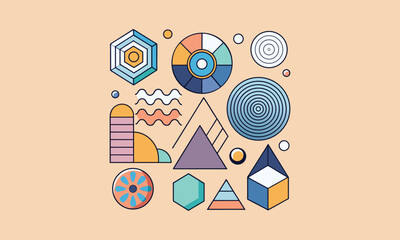 Obraz premium Colorful Abstract Geometric Shapes