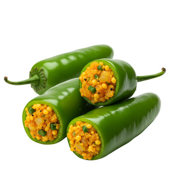 Gujarati bharela marcha stuffed green chili with spices
