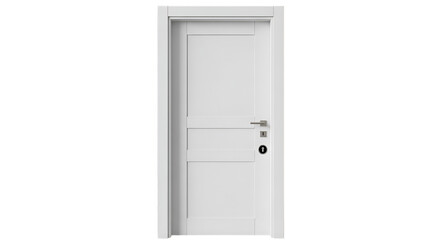 White Interior Door With Silver Handle And Lock panel