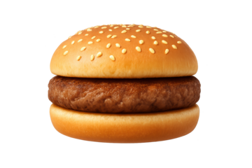 Sesame-seed hamburger bun sandwiches beef patty