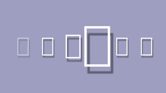 White Photo Frames Moving Animation Isolated on light Background