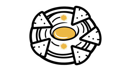 Fried egg with tortilla chips a delicious and appetizing breakfast meal.