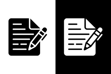 Signature Icon. Pen Signing Contract and Paper Symbols in Line Vector Style