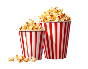 Collection of Two Popcorn Snack Designs, isolated on transparent background