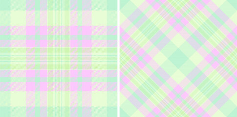 Seamless check fabric of texture textile background with a tartan plaid pattern vector. Set in novelty colors. Vogue fashion trends for the season.