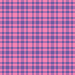 Classic plaid pattern in pink and blue. Ideal for backgrounds, textures, or textile designs. Versatile for both digital and print projects.