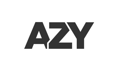 AZY logo design template with strong and modern bold text. Initial based vector logotype featuring simple and minimal typography. Trendy company identity.
