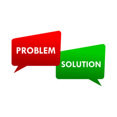 Problem-solution chat design logo template illustration