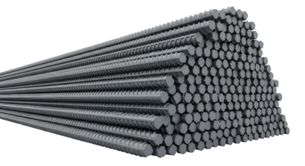 Stacked Steel Rebar Construction Material building