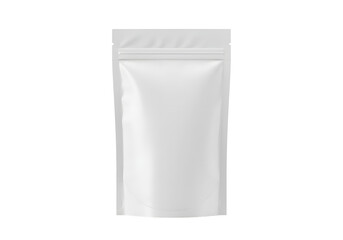 White pouch with a zipper mockup on transparent background
