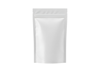 White pouch with a zipper mockup on transparent background