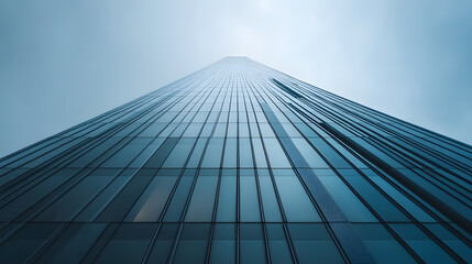 Fototapeta premium A low-angle shot of a towering commercial building.