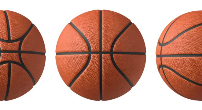 Three Basketballs Showing Different Angles sports equipment - Powered by Adobe