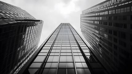 Fototapeta premium A low-angle shot of a towering commercial building.