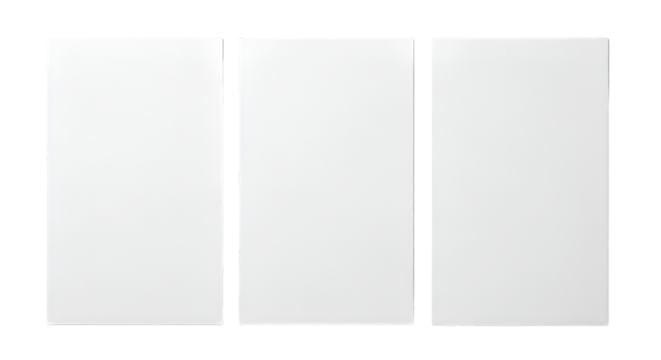 Three Blank White Rectangular Panels rectangles empty