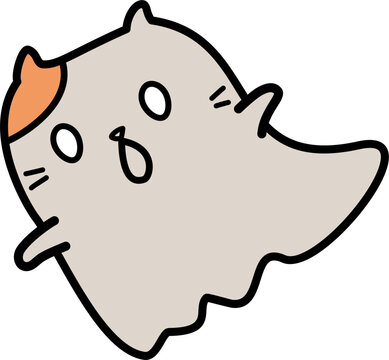 Naklejki color halloween doodle cat ghost 