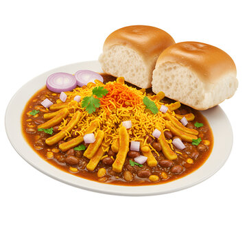 Maharashtrian misal pav spicy lentil curry with bread