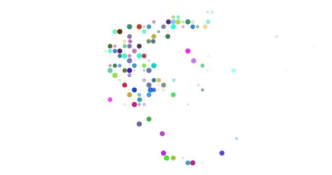 Abstract Flying Circles Coalescing into Greeces Conceptual Outline