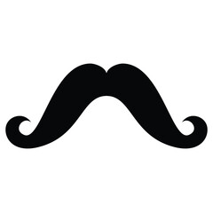 simple black moustache icon, mustache vector