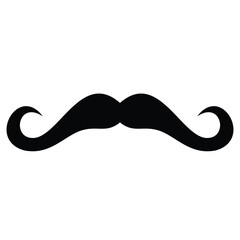simple black moustache icon, mustache vector