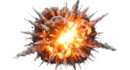 Fiery Explosion with Smoke and Debris fire blast