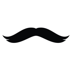 simple black moustache icon, mustache vector