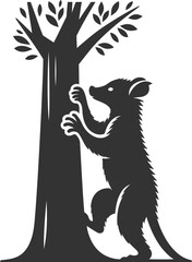 Aye-aye animal vector silhouette black illustration