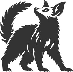 Aye-aye animal vector silhouette black illustration