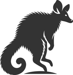 Aye-aye animal vector silhouette black illustration
