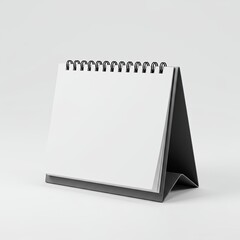 Blank White Desk Calendar on Light Gray Background Mockup