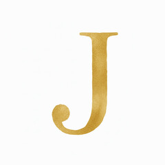 Gilded Thoughts Golden English letters J isolated watercolor vector illustration svg