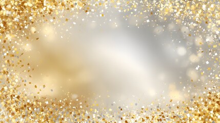 Sparkling gold and silver confetti creating a festive background for celebrations