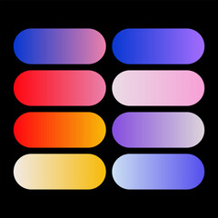 Obraz premium Futuristic Gradient Color Palette Collection with Modern Bright Tone Swatches for Digital Design and Creative Projects