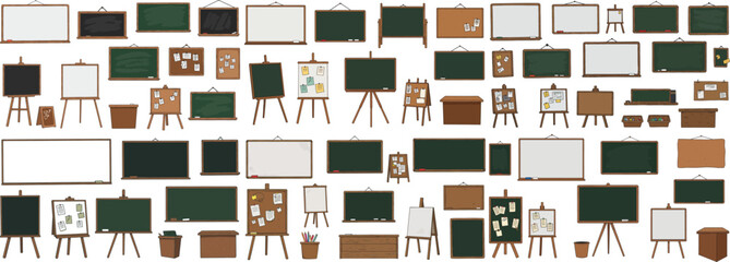 Variety of chalkboards and easels in different styles and sizes, perfect for any educational setting.