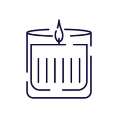 Candle in a glass cup. Candle icon. Simple vector illustration