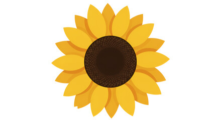 Flat Design Sunflower Icon - Vibrant Yellow Floral Graphic