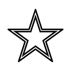Black and White Double-Lined Star Icon