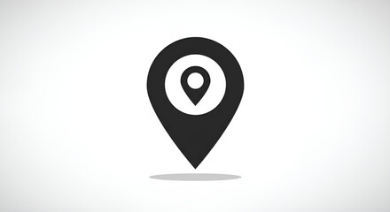 Nested GPS Location Pin Icon on White Background