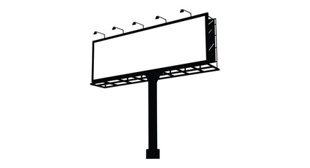 Outdoor advertising billboard structure illuminated for nighttime display blank space for marketing message and promotion