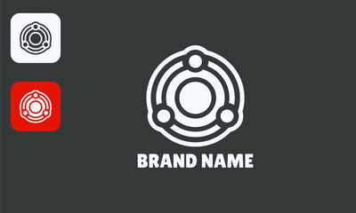 Three People Circle Logo, Geometric Community Symbol, Team Unity Design, Isolated White on Black