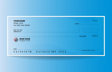 Vector Blank Check Template: Modern Gradient Design