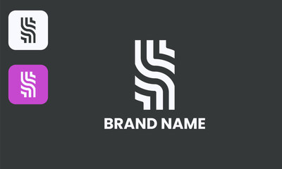 Elegant S Monogram, Abstract Letter S Design, Modern Calligraphy Symbol, Isolated White on Black